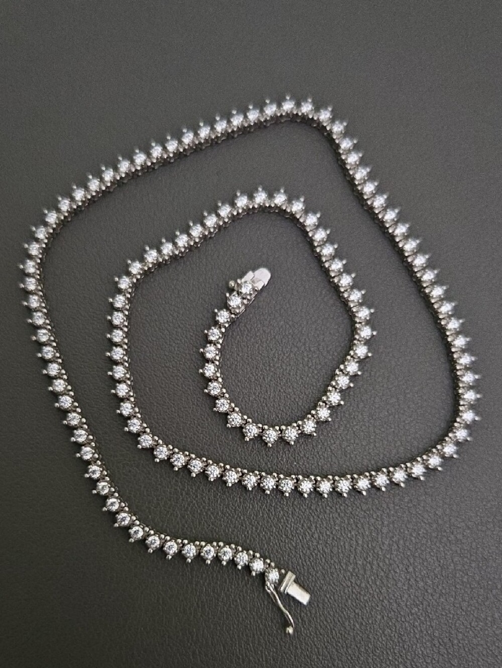Tennis Necklace- Customized 6 prong Sterling Silver -Tennis Necklace
